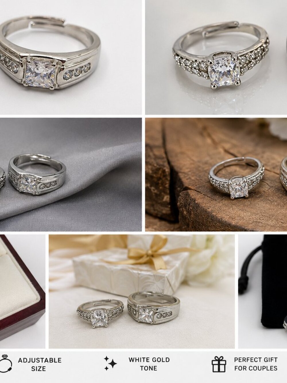 Ring-30-WG-7-Luxury Couple Ring Set 💍 Ring-30-WG-7-Luxury Couple Ring Set 💍